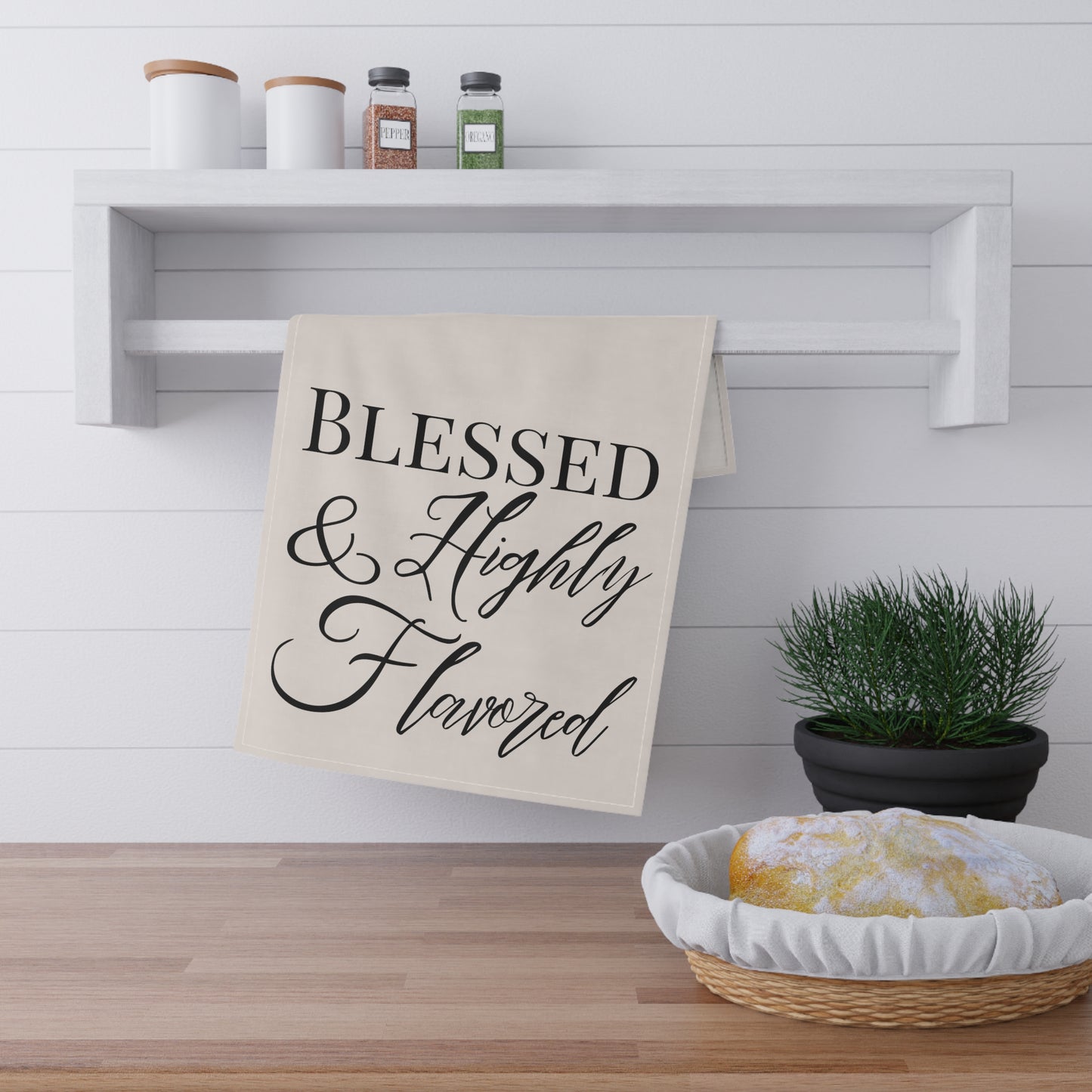 BLESSED & Highly Flavored Kitchen Towel - New Godis Hair