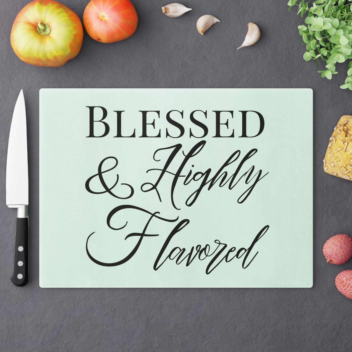 BLESSED & Highly Flavored - Cutting Board - New Godis Hair