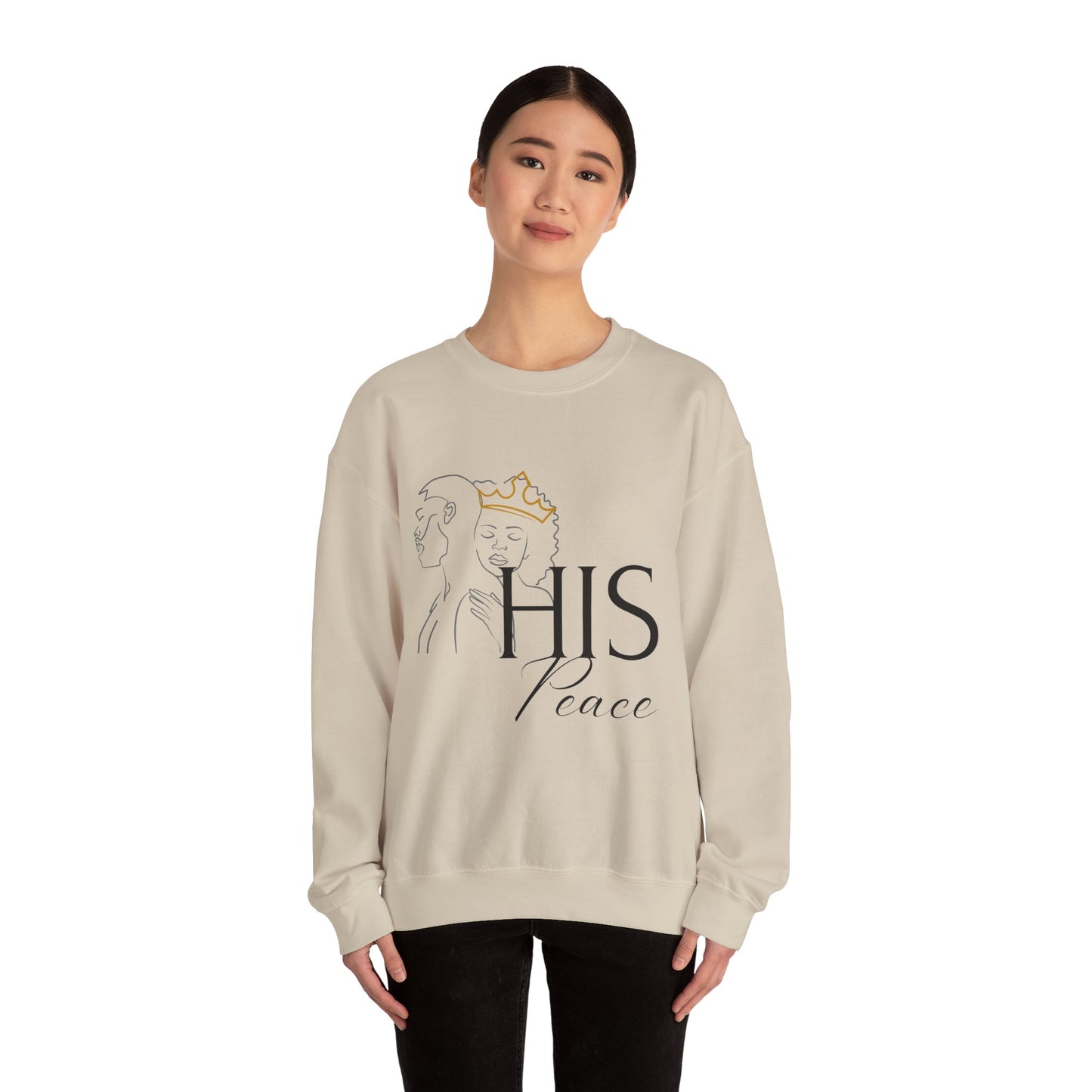 HER Covering HIS Peace Unisex Heavy Blend™ Crewneck Sweatshirt - New Godis Hair