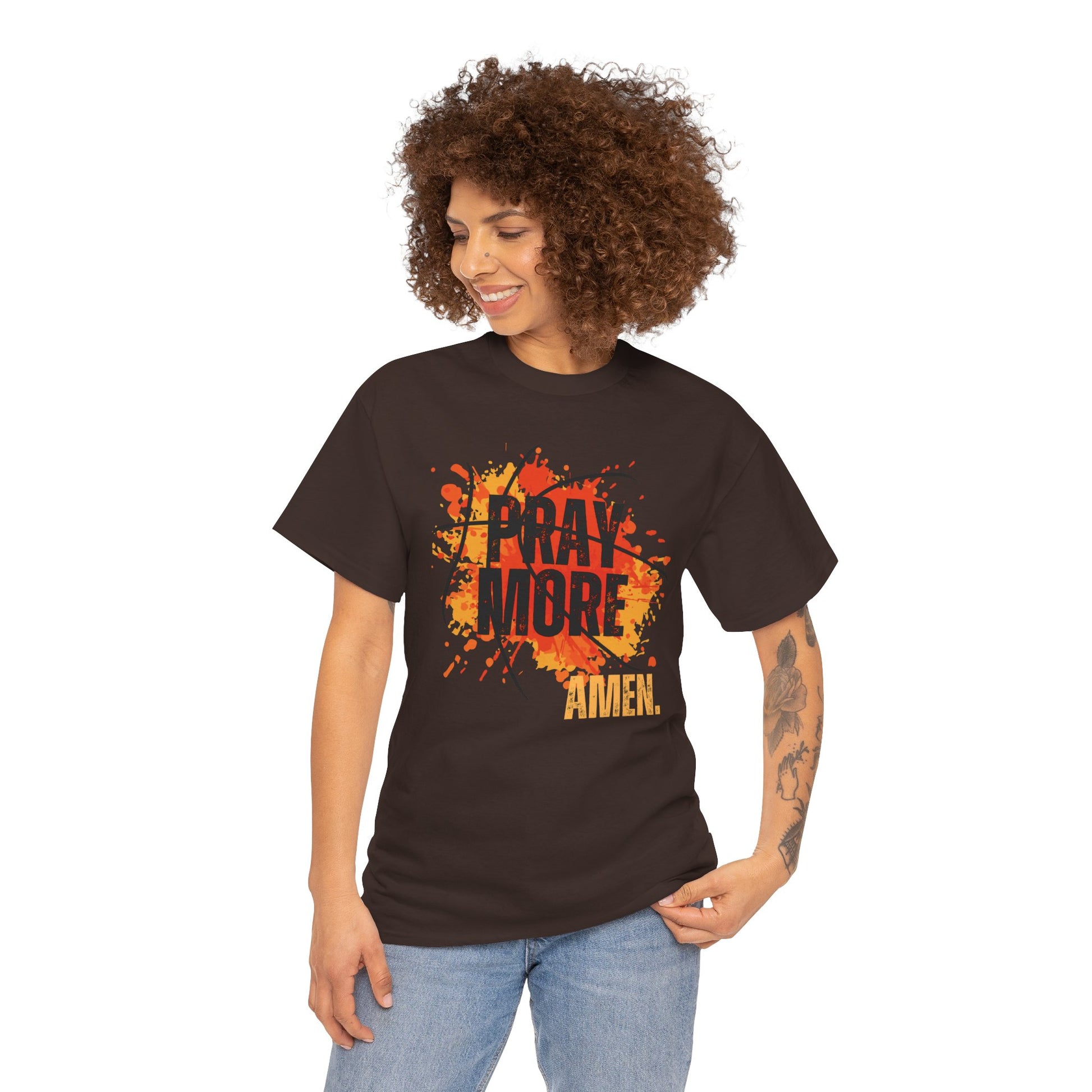 Pray More, Amen. - Unisex Heavy Cotton Tee - New Godis Hair