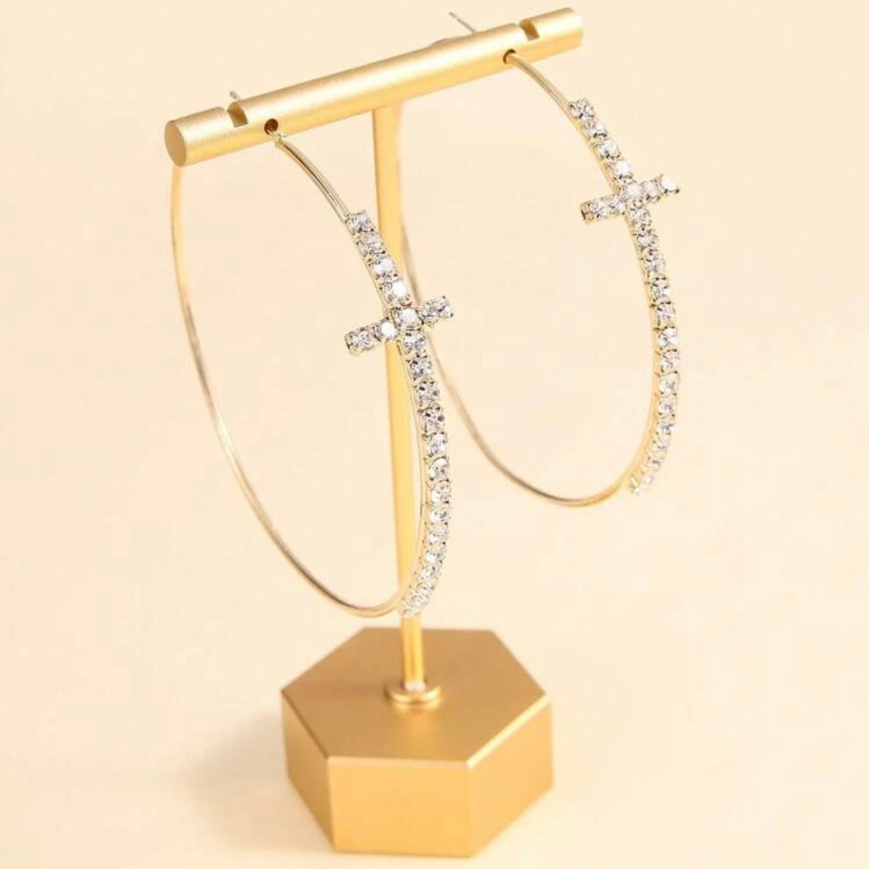 Cross Cubic Zirconia Earrings - New Godis Hair