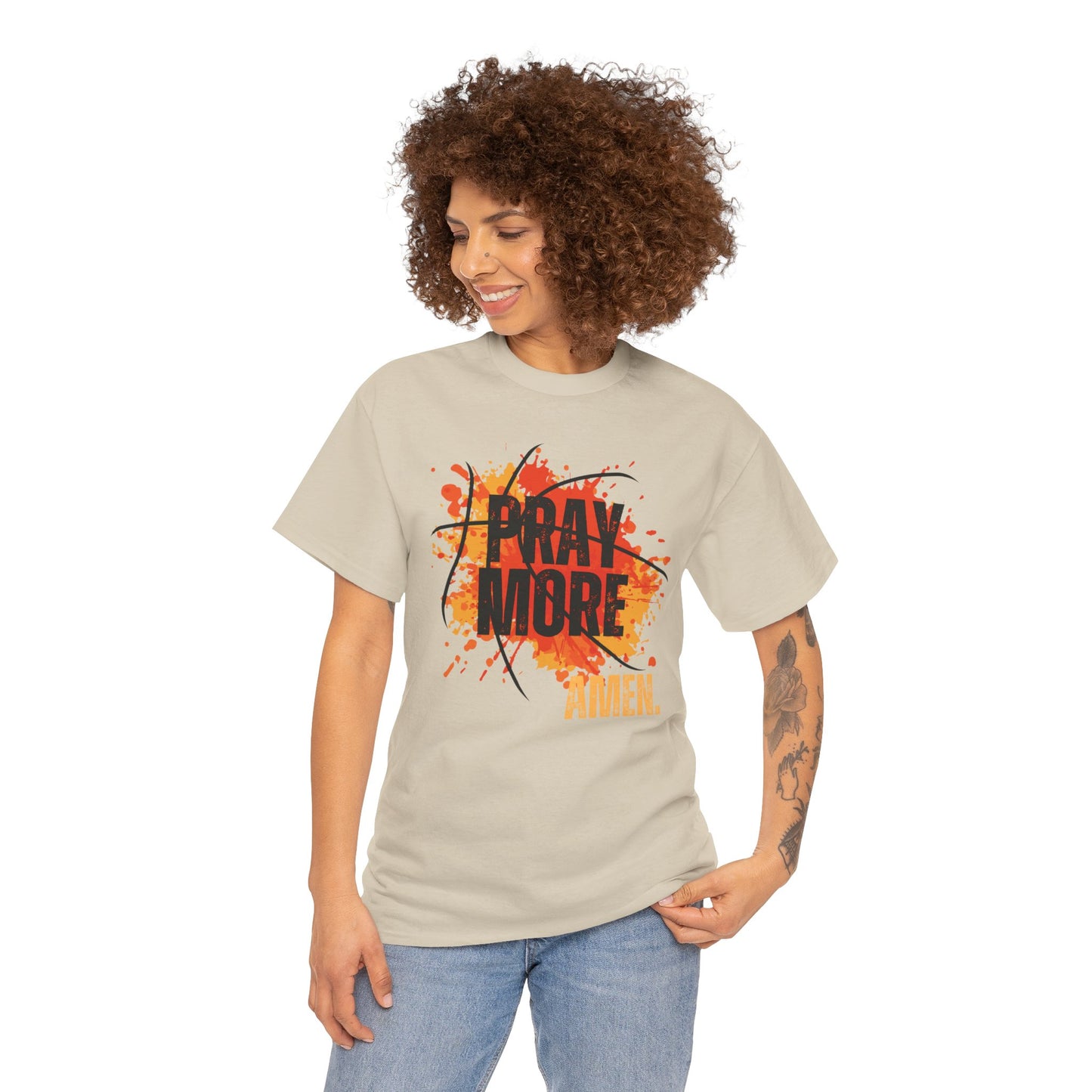 Pray More, Amen. - Unisex Heavy Cotton Tee - New Godis Hair