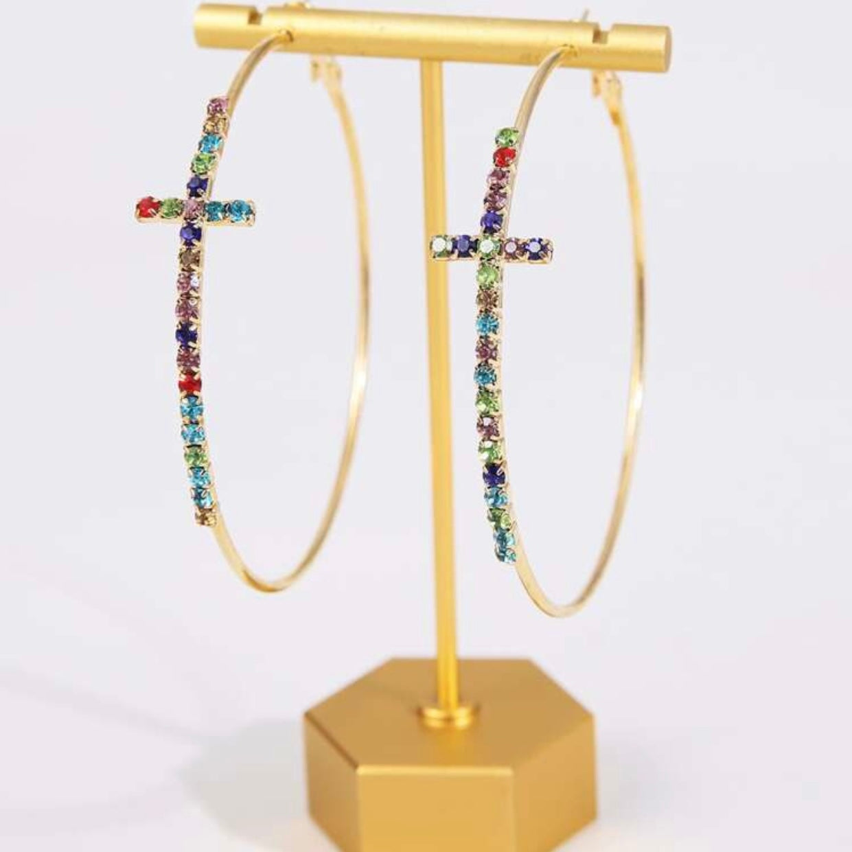 Cross Cubic Zirconia Earrings - New Godis Hair