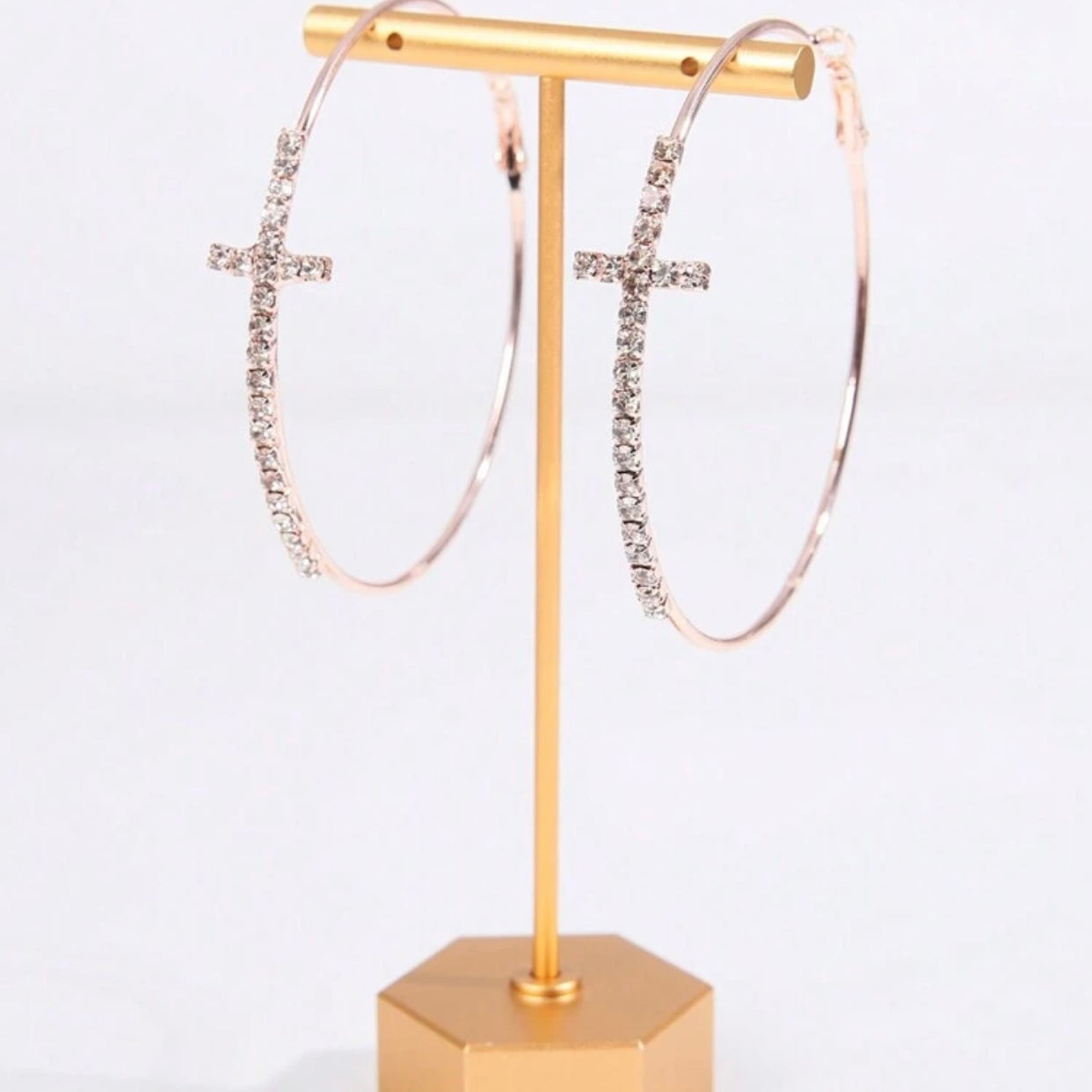 Cross Cubic Zirconia Earrings - New Godis Hair