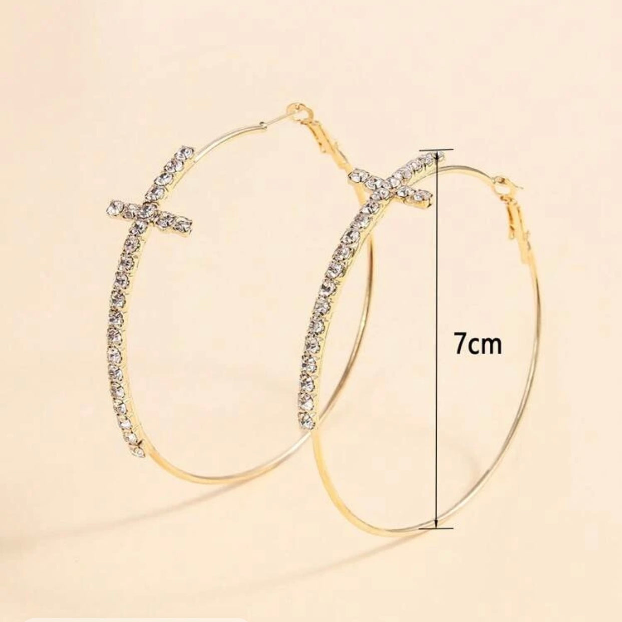 Cross Cubic Zirconia Earrings - New Godis Hair