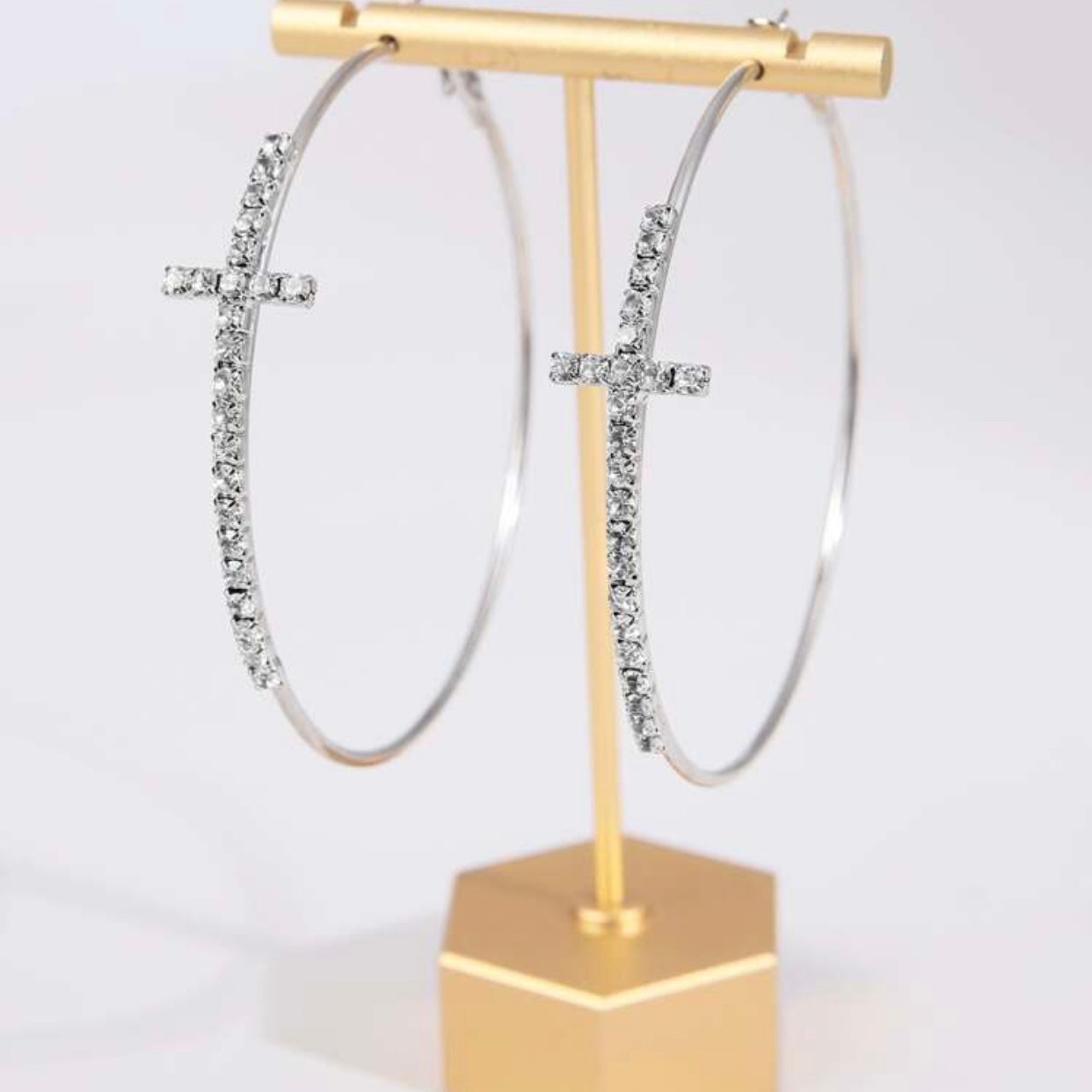 Cross Cubic Zirconia Earrings - New Godis Hair