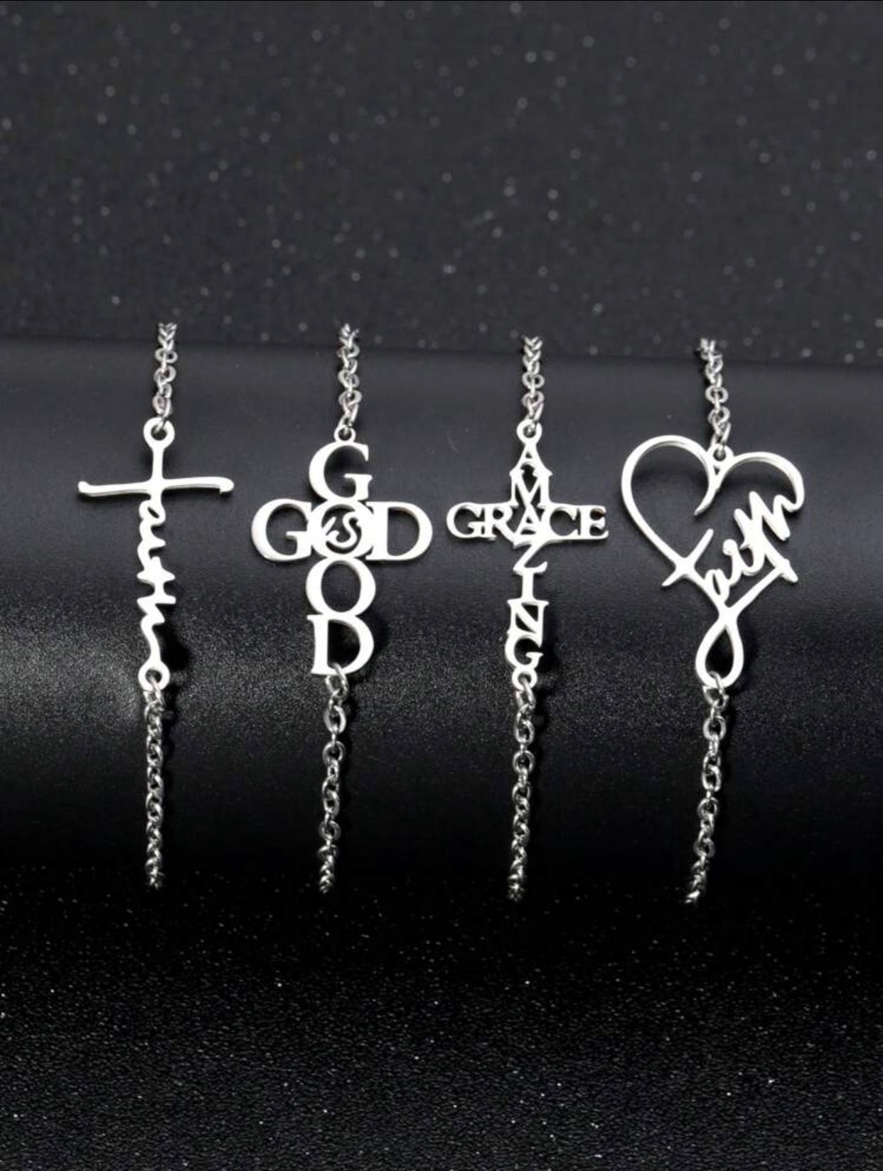 Silvertone 4pc Bracelet Set - New Godis Hair