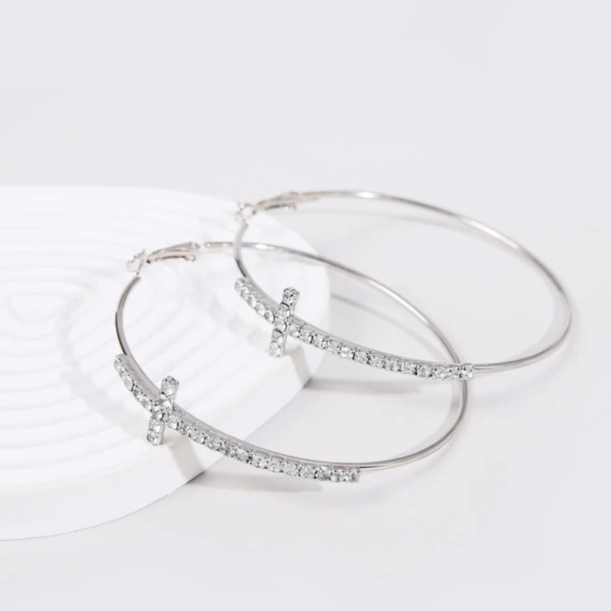 Cross Cubic Zirconia Earrings - New Godis Hair