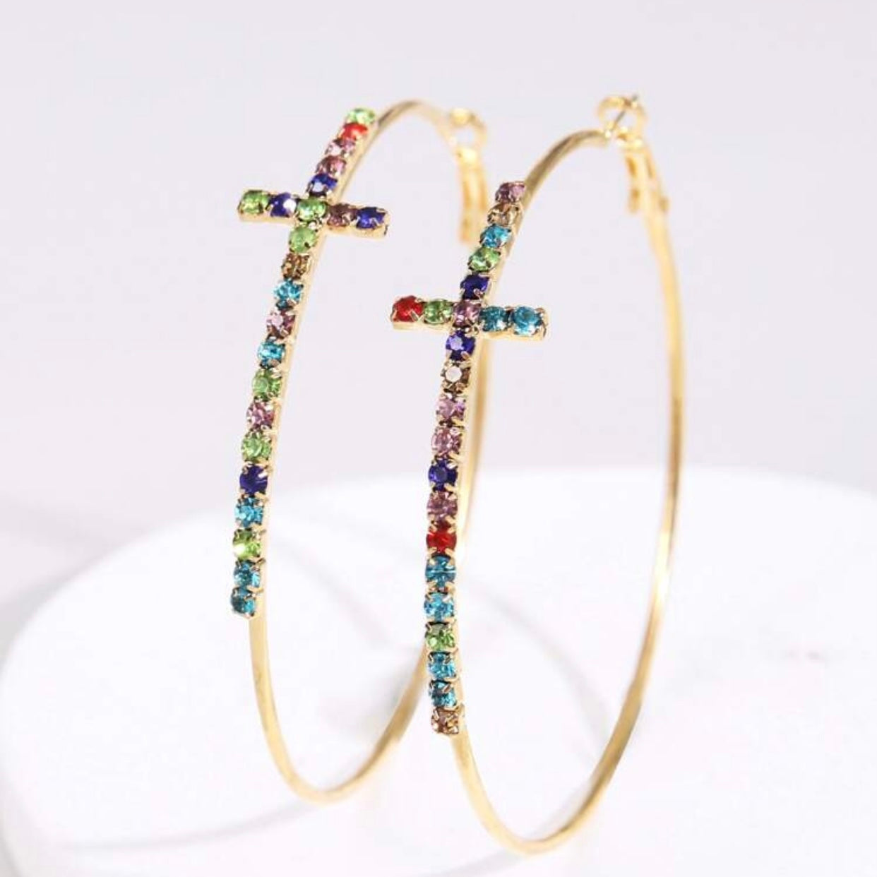 Cross Cubic Zirconia Earrings - New Godis Hair