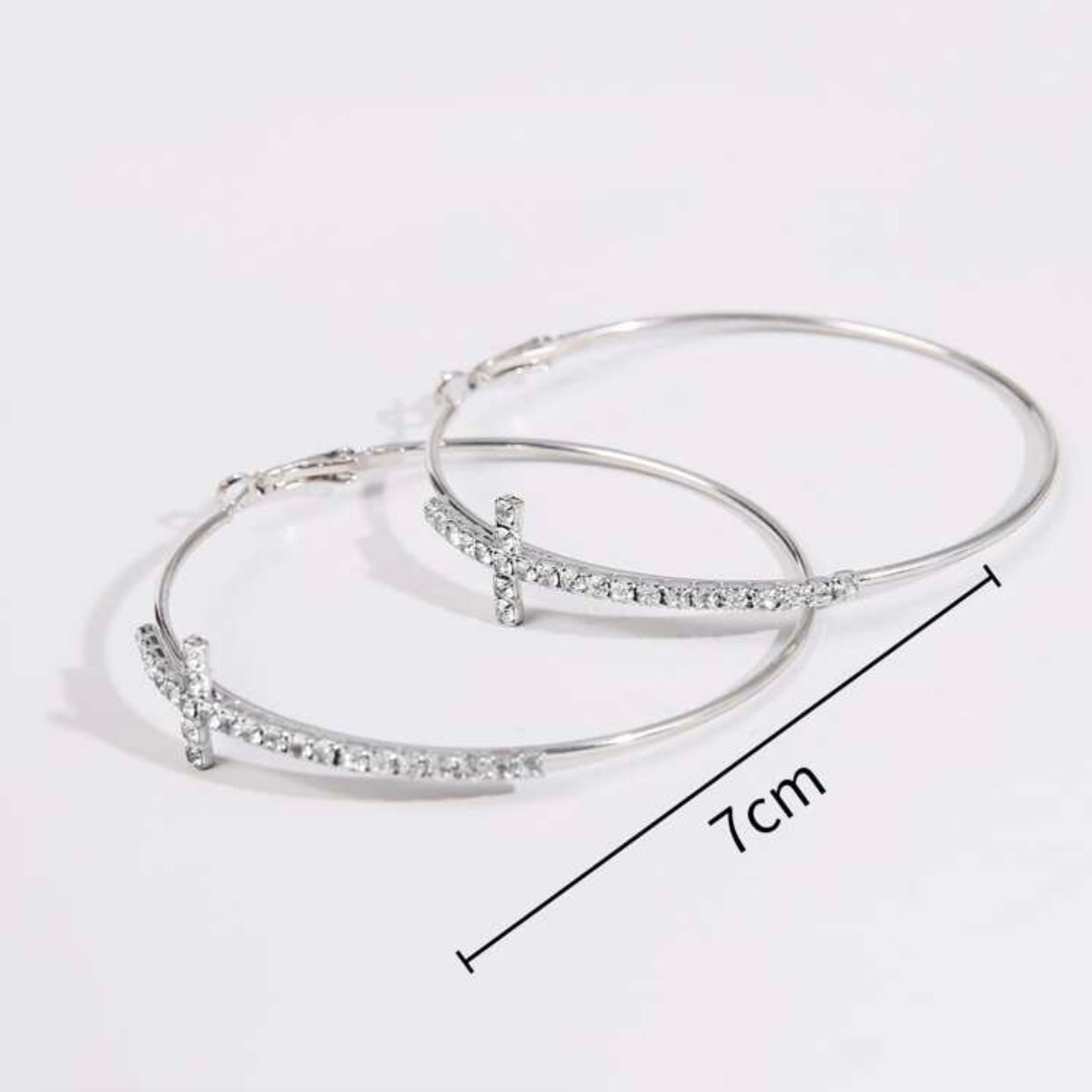 Cross Cubic Zirconia Earrings - New Godis Hair