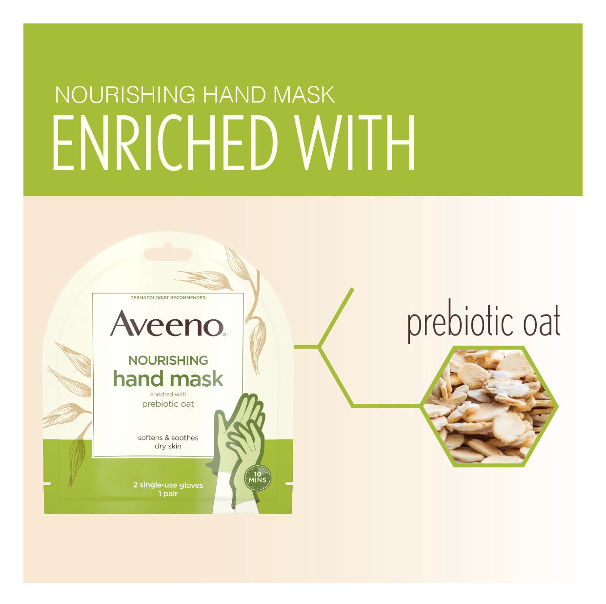 Aveeno Moisturizing Hand Therapy Mask with Oat, 6 Pairs of Gloves - New Godis Hair